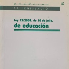 Libros: LEY 12/2009,DE 10 DE JULIO DE EDUCACION