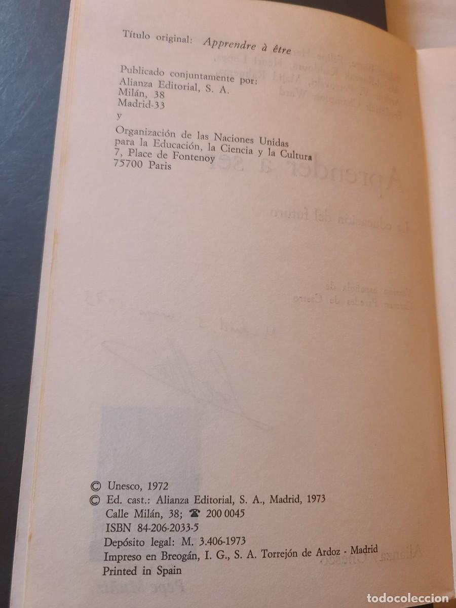 Libros: Aprender a ser. Edgar Faure y otros - Foto 3