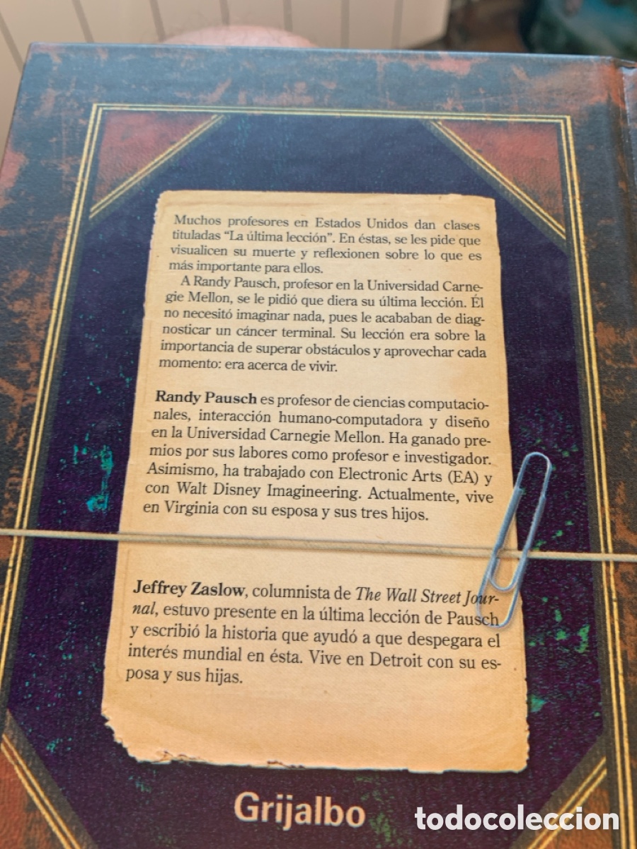Libros: La &uacute;ltima lecci&oacute;n - Pausch, Randy - Foto 2