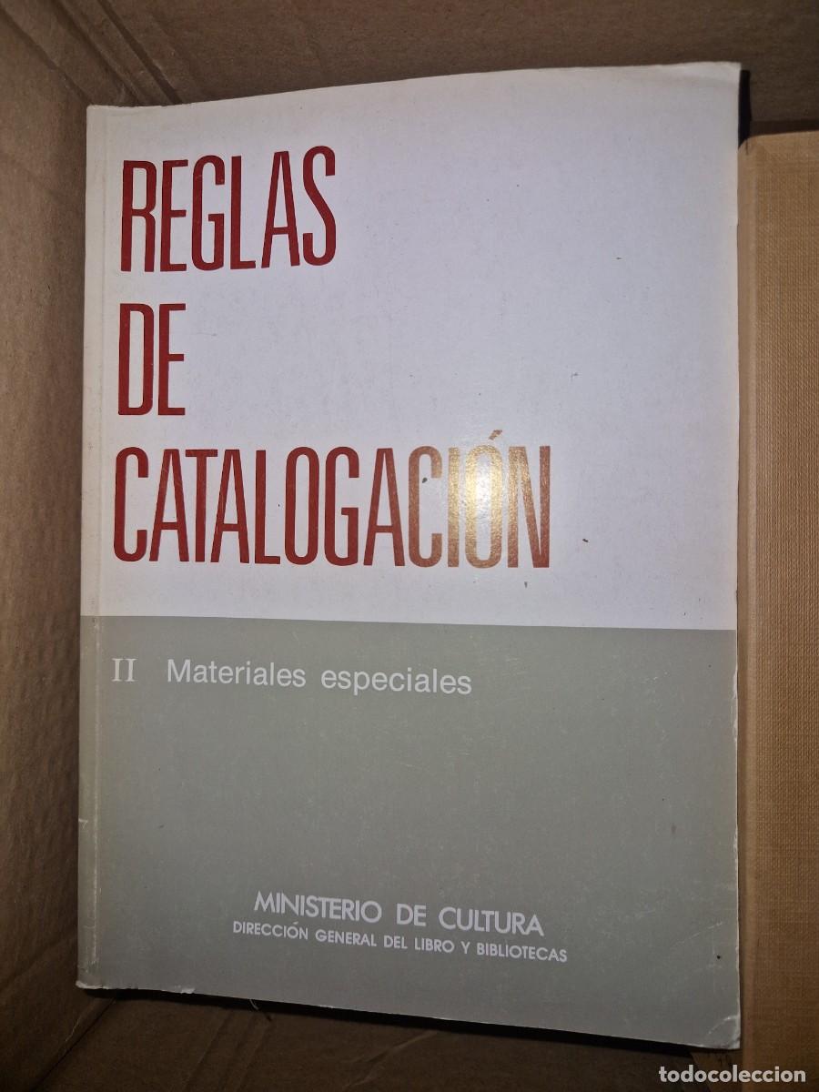 Libros: RREGLAS DE CATALOGACION, MATERIALES ESPECIALES, MINISTERIO DE CULTURA, 1&ordf; EDICION 1988