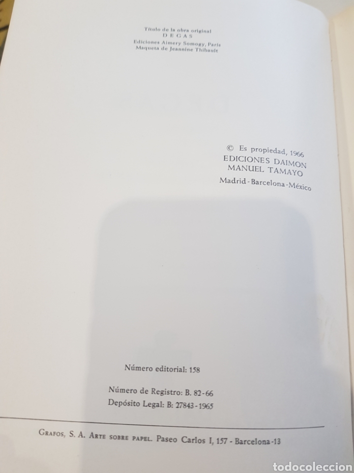 Libros: Degas, Daimon, 1966 - Foto 2
