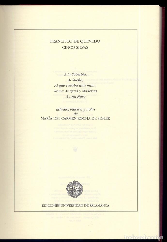 Libros: QUEVEDO Y VILLEGAS, Francisco de.  Cinco Silvas.  1994. - Foto 2