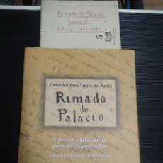 Libros: RIMADO DE PALACIO. CANCILLER PERO LÓPEZ DE AYALA