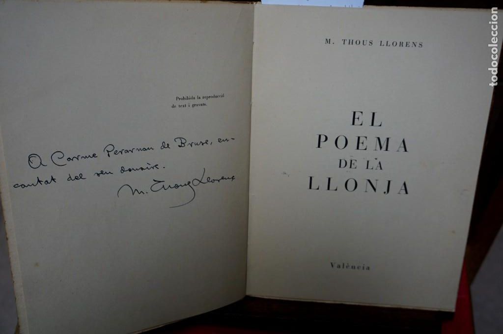 Libros: m. thous llorens.el poema de la llonja - Foto 2