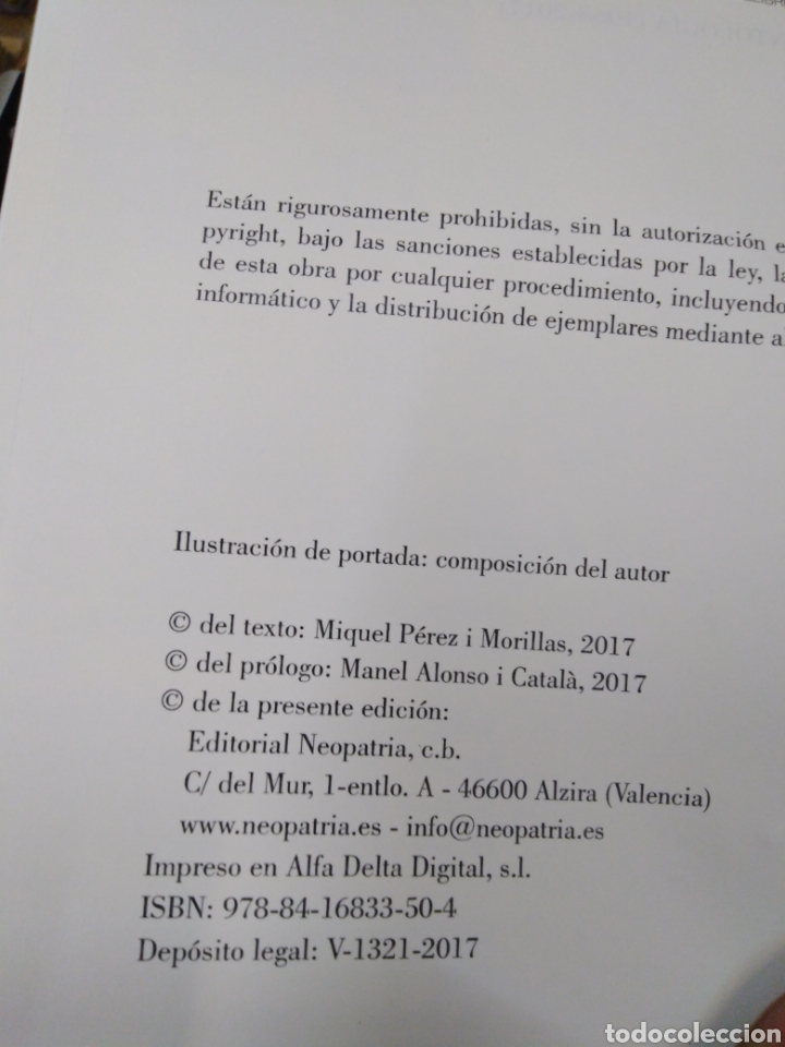 Libros: VERSOS DIVERSOS(ANTOLOGÍA 1965-2017/MIQUEL PÉREZ I MORILLAS-EDITA NEOPATRIA-2017 DEDICATORIA DEL AUT - Foto 4 - 274600458