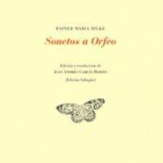 Libros: SONETOS A ORFEO - RILKE, RAINER MARIA. Lote 366066366