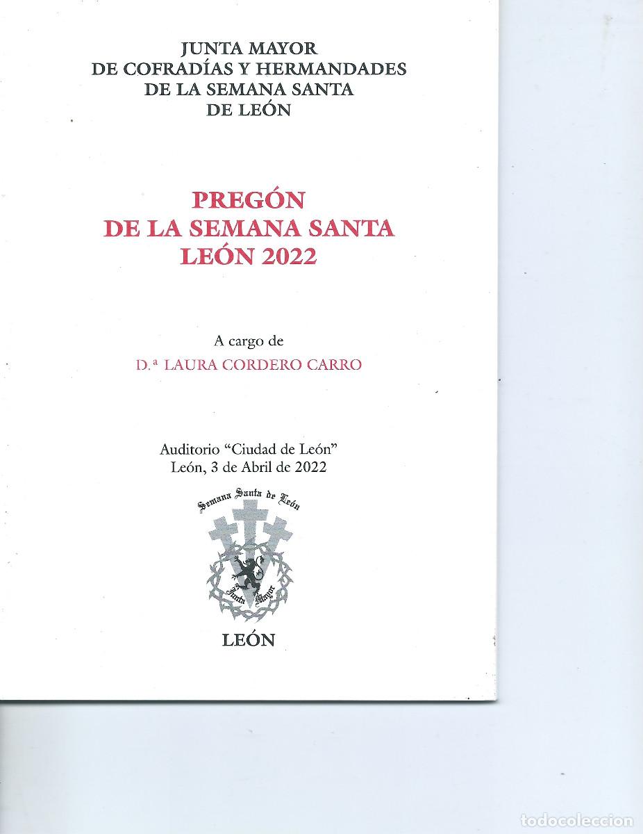 Libros: PREGON DE LA SEMANA SANTA DE LEON 2022 - Foto 1