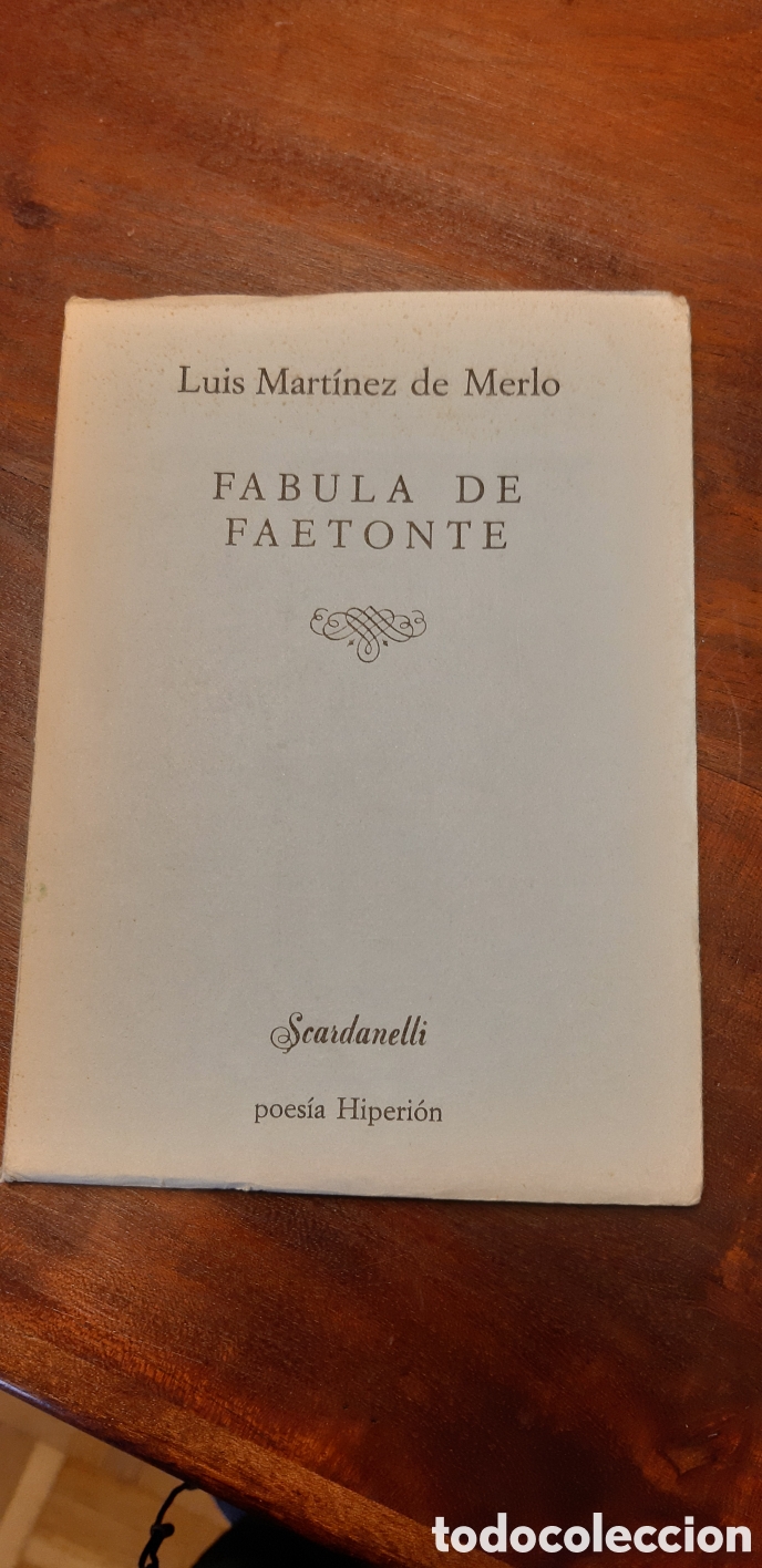 Libros: Fabula de Faetonte. Luis Mart&iacute;nez de Merlo - Foto 1