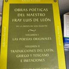 Libros: OBRAS POÉTICAS DEL MAESTRO FRAY LUIS DE LEON