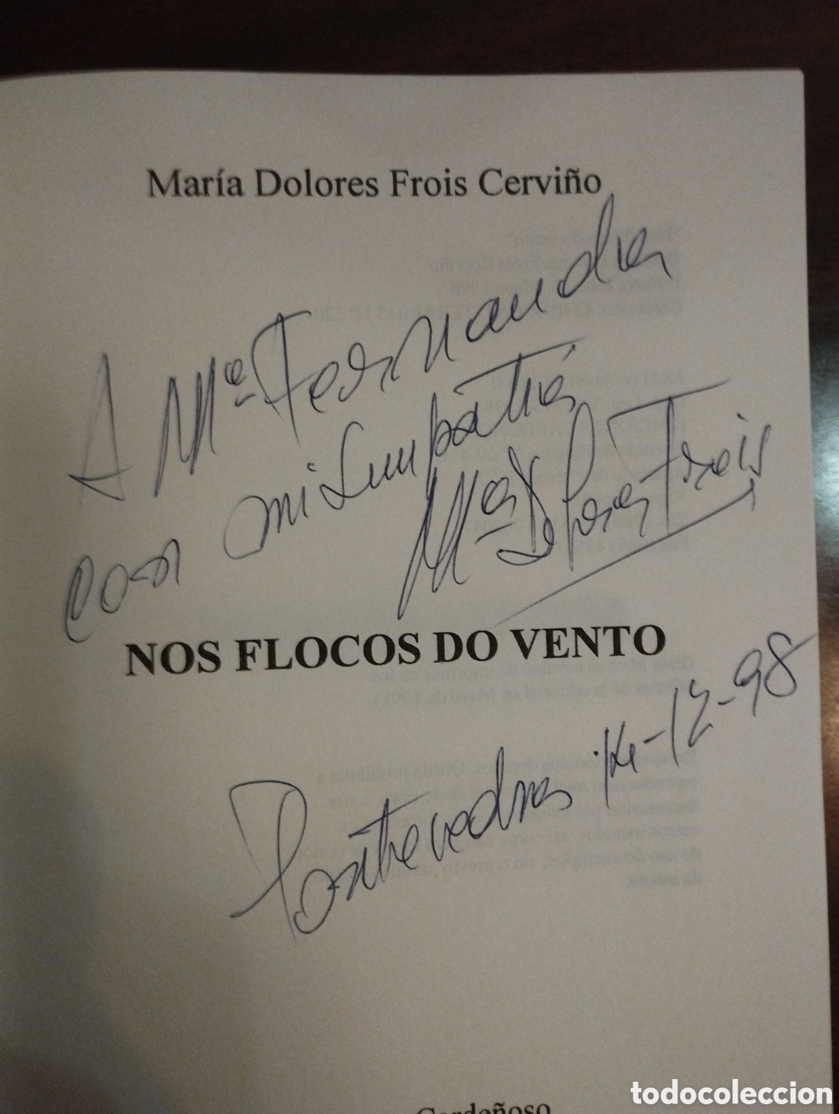 Libros: Nos flocos do vento ( dedicatoria de la autora) - Foto 2