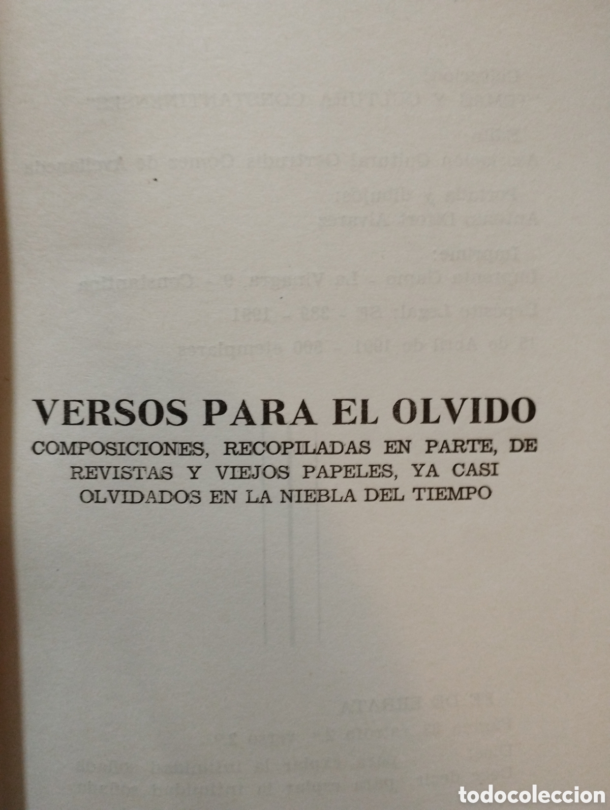 Libros: Versos para el olvido - Foto 2