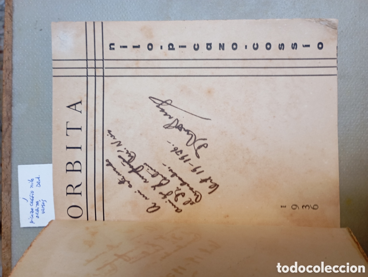 Libros: &Oacute;rbita, versos.Picazo cossio nilo.Autografo. - Foto 2