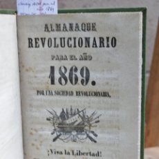 Libros: ALMANAQUE REVOLUCIONARIO PARA EL AÑO 1869. POR UNA SOCIEDAD REVOLUCIONARIA.