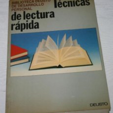 Libros: TECNICAS DE LECTURA RAPIDA, EDICIONES DEUSTO 1992, BIBLIOTECA DEUSTO DE DESARROLLO PERSONAL. Lote 47933354