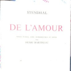 Libros: DE L'AMOUR STENDHAL ,HENRI MARTINEAU