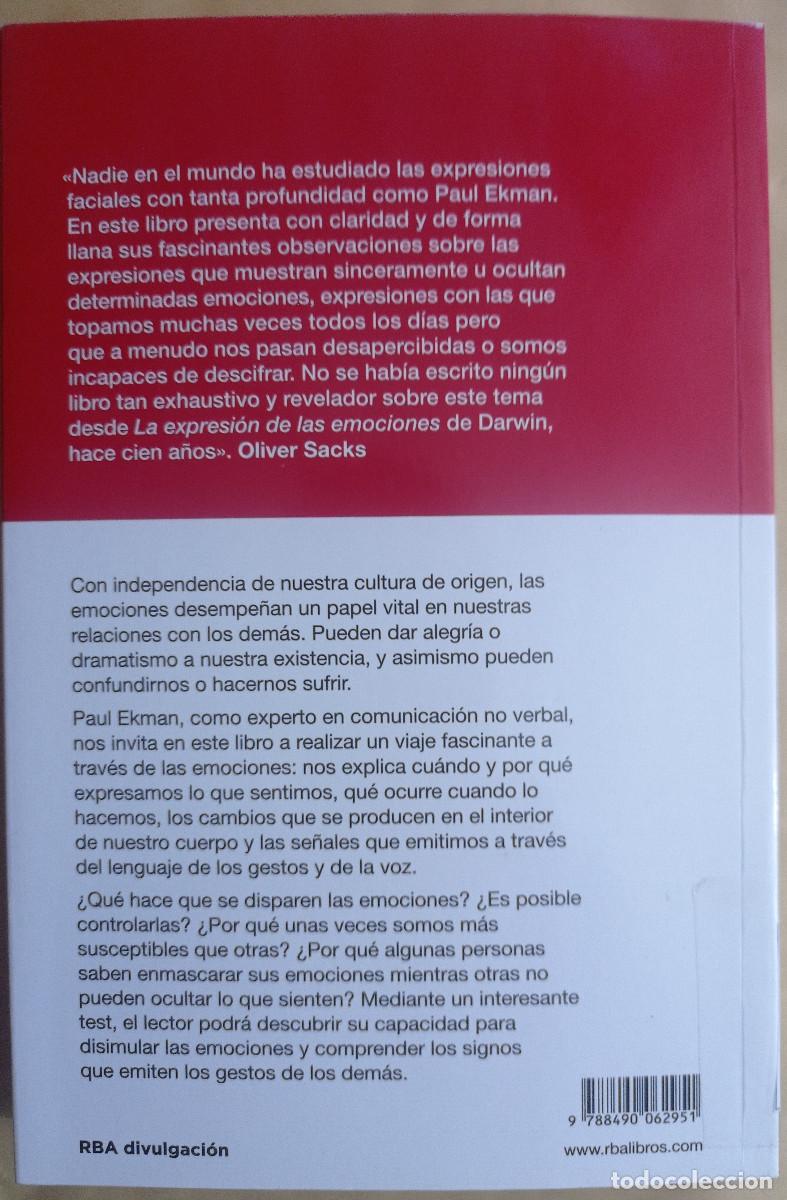 Libros: EL ROSTRO DE LAS EMOCIONES PAUL EKMAN - Foto 2