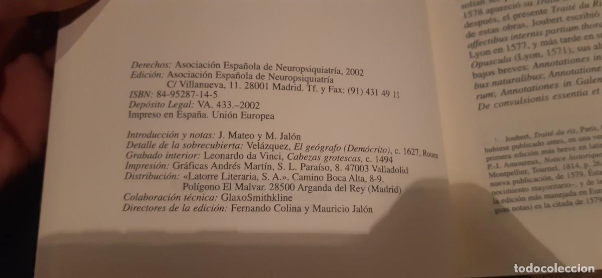 Libros: Laurent Joubert - Tratado de la risa - Foto 2