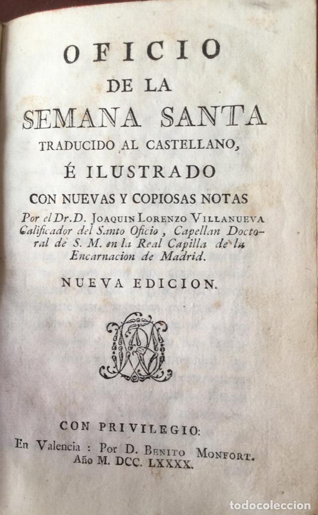 Libros: Oficio de la Semana Santa. A&ntilde;o 1790. REF: AX33 - Foto 3