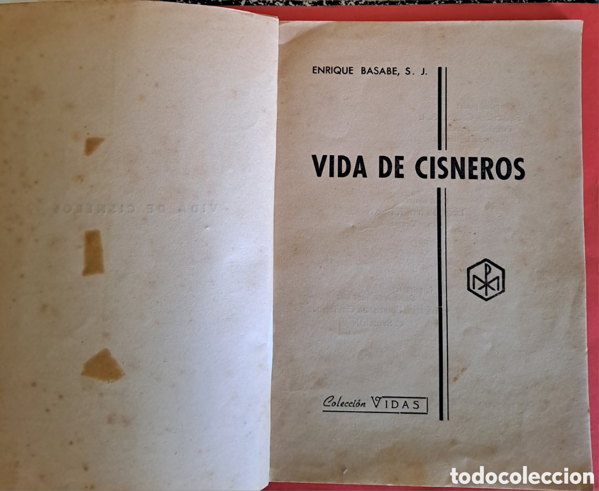 Libros: LIBRO LA VIDA DE CISNEROS 1944 - Foto 1