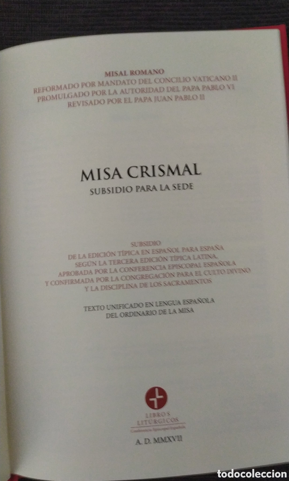 Libros: MISA CRISMAL-SUBSIDIO PARA LA SEDE - Foto 2