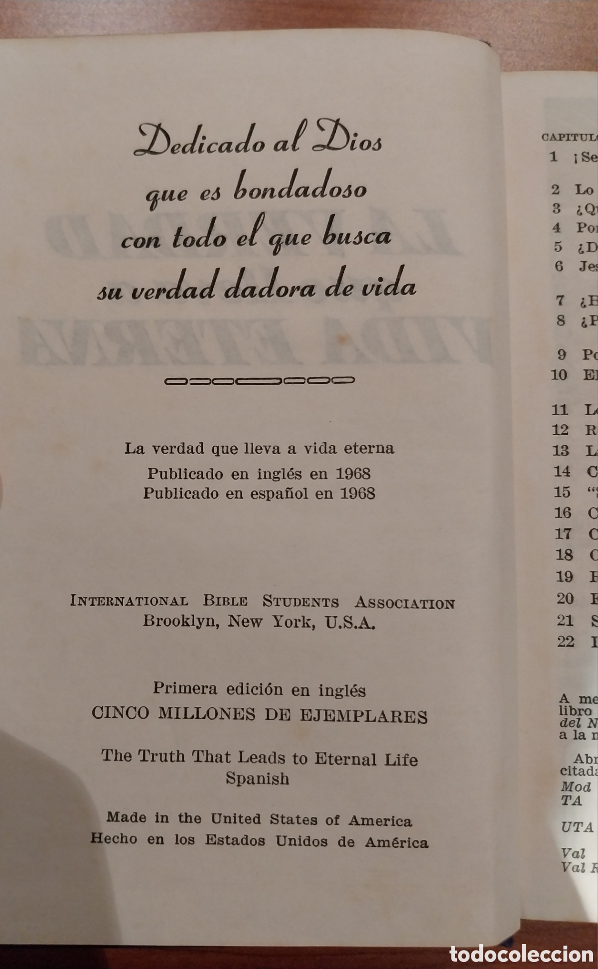 Libros: 1968-Libro religioso &rdquo;La Verdad que lleva a Vida Eterna&rdquo; - Foto 4