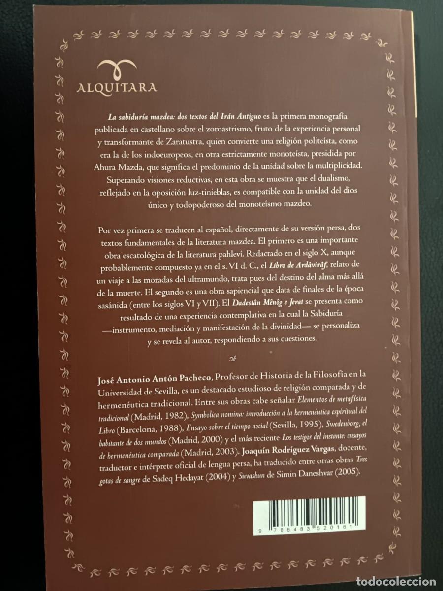 Libros: LA SABIDUR&Iacute;A MAZDEA . NUEVO - Foto 2