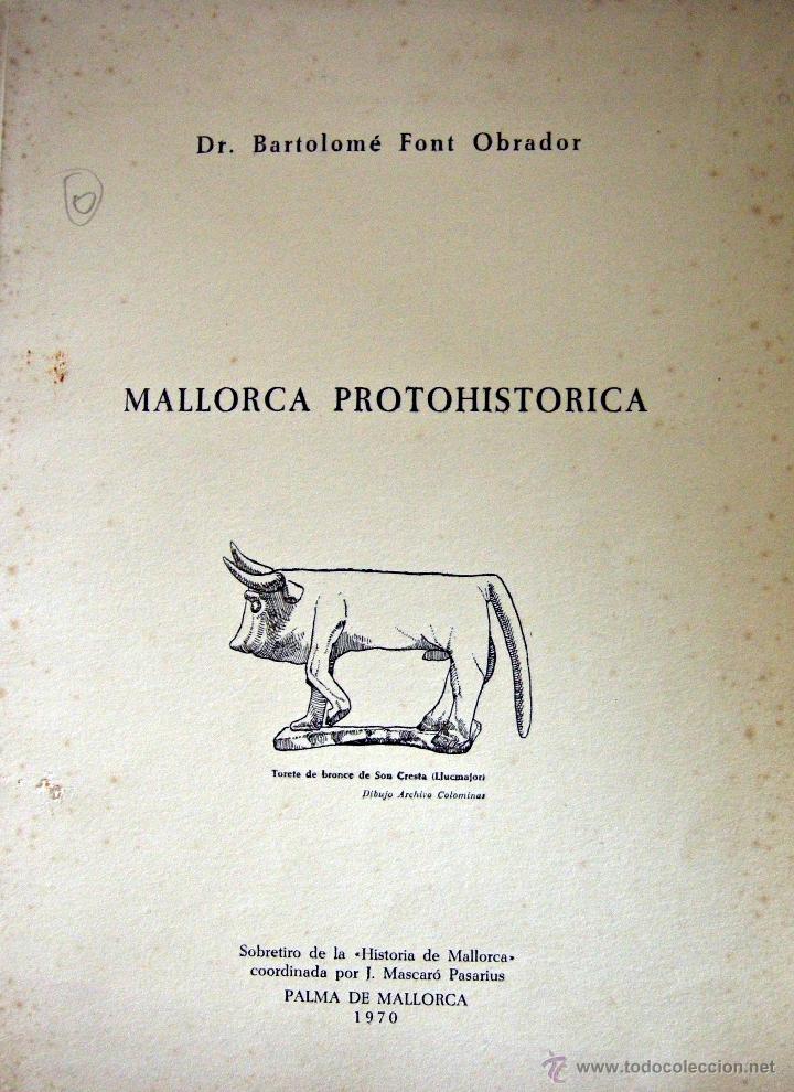 Libros de segunda mano: Mallorca Protohist&oacute;rica (Font Obrador) - Foto 1