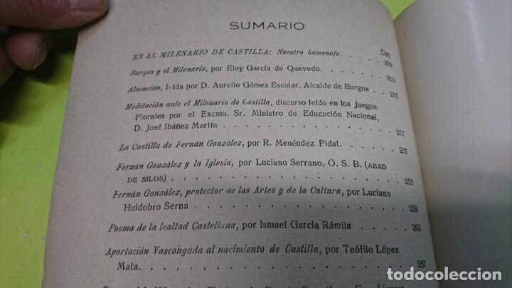 Libros de segunda mano: BOLETÍN BURGOS, MILENARIO DE CASTILLA, NÚMERO EXTRAORDINARIO, 1943 - Foto 4 - 160660390