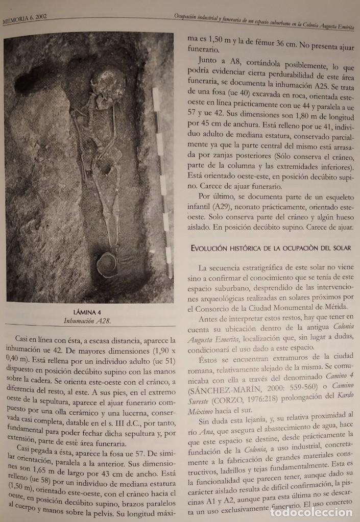 Libros de segunda mano: LIBRO. MERIDA EXCAVACIONES ARQUEOLOGICAS, 2000. MEMORIA 6. - Foto 13