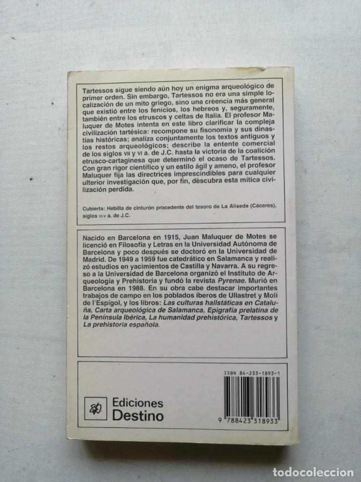 Libros de segunda mano: JUAN MALUQUER DE MOTES:TARTESSOS. - Foto 2
