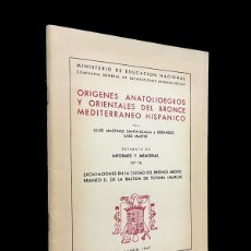 Libros de segunda mano: ORÍGENES ANATOLIOEGEOS Y ORIENTALES DEL BRONCE MEDITERRÁNEO HISPÁNICO - (1947). Lote 402403344