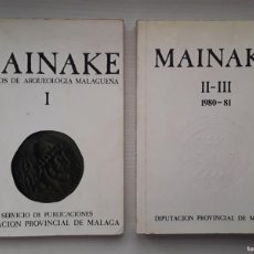 Libros de segunda mano: MAINAKE. ESTUDIOS DE ARQUEOLOGÍA MALAGUEÑA. NÚMEROS I-II-III.