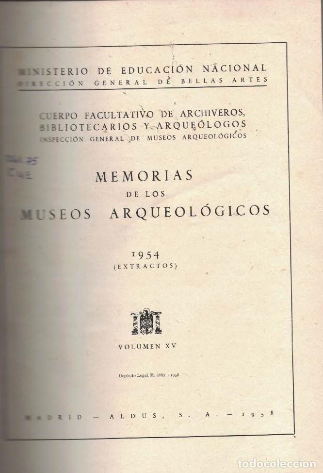 Libros de segunda mano: Memorias de los Museos Arqueol&oacute;gicos Provinciales - Foto 1