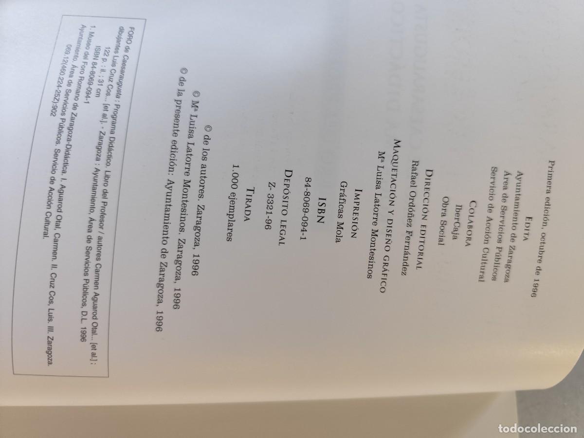 Libros de segunda mano: FORO DE CAESARAUGUSTA PROGRAMA DIDACTICO / LIBRO DEL PROFESOR / CMA 105 / - Foto 5