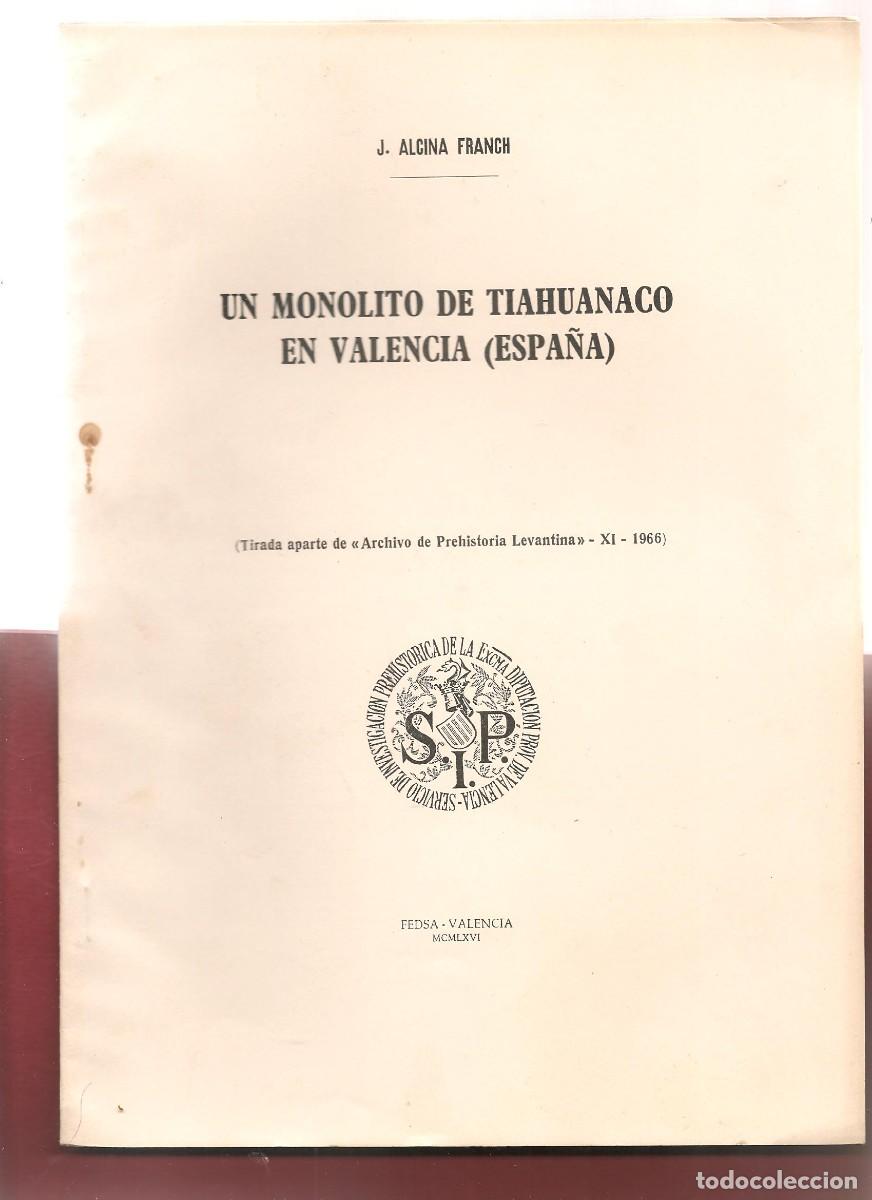 Second hand books: arqueologia UN MONOLITO DE TIHUANACO (BOLIVIA) EN VALENCIA