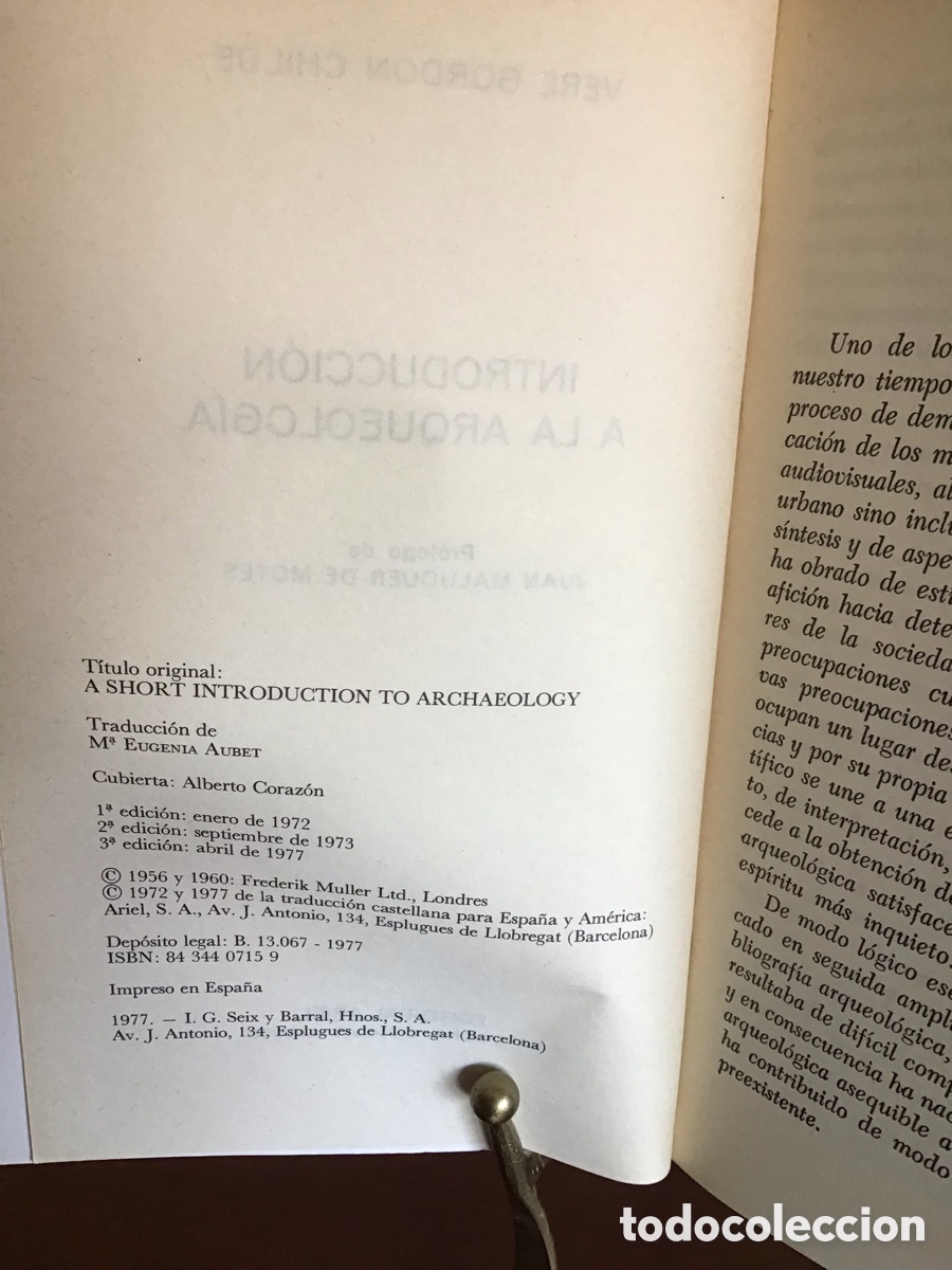 Libros de segunda mano: Introducci&oacute;n a la Arqueolog&iacute;a - V. Gordon Childe - Foto 2