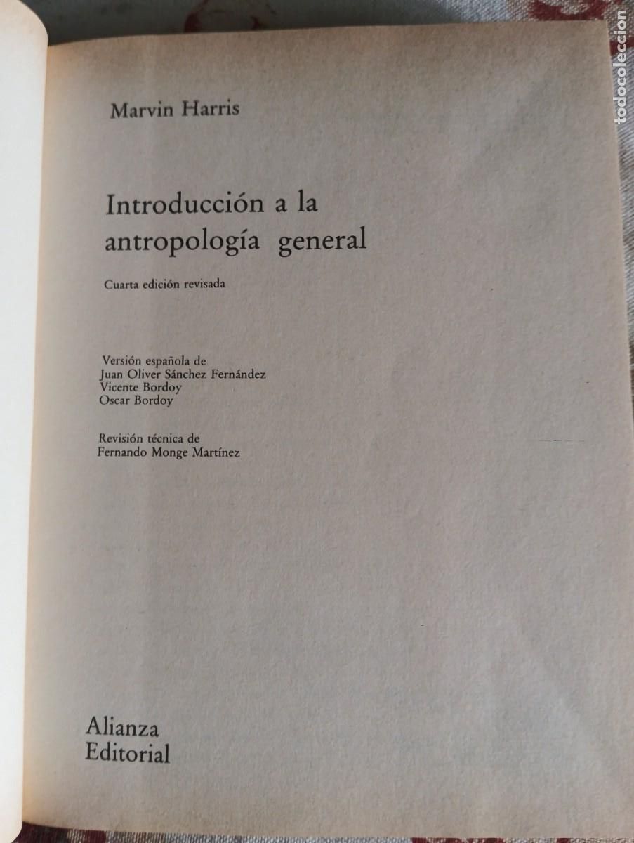 Libros de segunda mano: INTRODUCCI&Oacute;N A LA ANTROPOLOG&Iacute;A GENERAL.-MARVIN HARRIS. - Foto 3