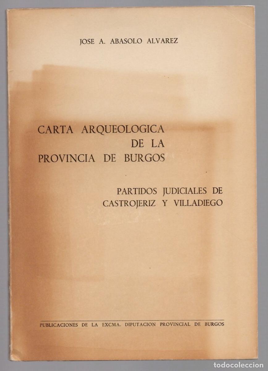 Libros de segunda mano: CARTA ARQUEOLOGICA DE LA PROVINCIA DE BURGOS. PARTIDOS JUDICIALES DE CASTROJERIZ Y VILLADIEGO