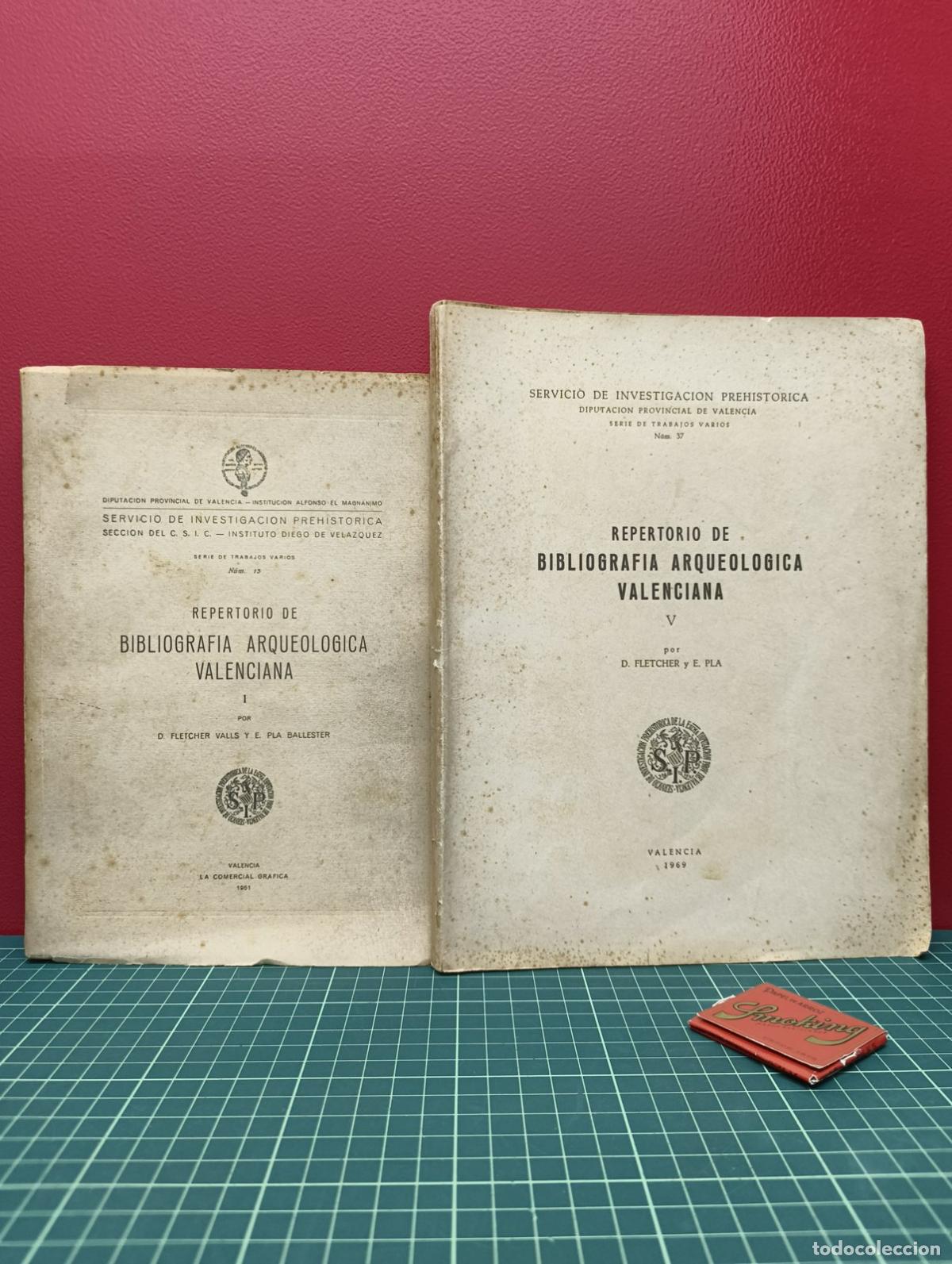 Libros de segunda mano: Repertorio de Bibliograf&iacute;a Arqueol&oacute;gica Valenciana I y V - Fletcher y Pla