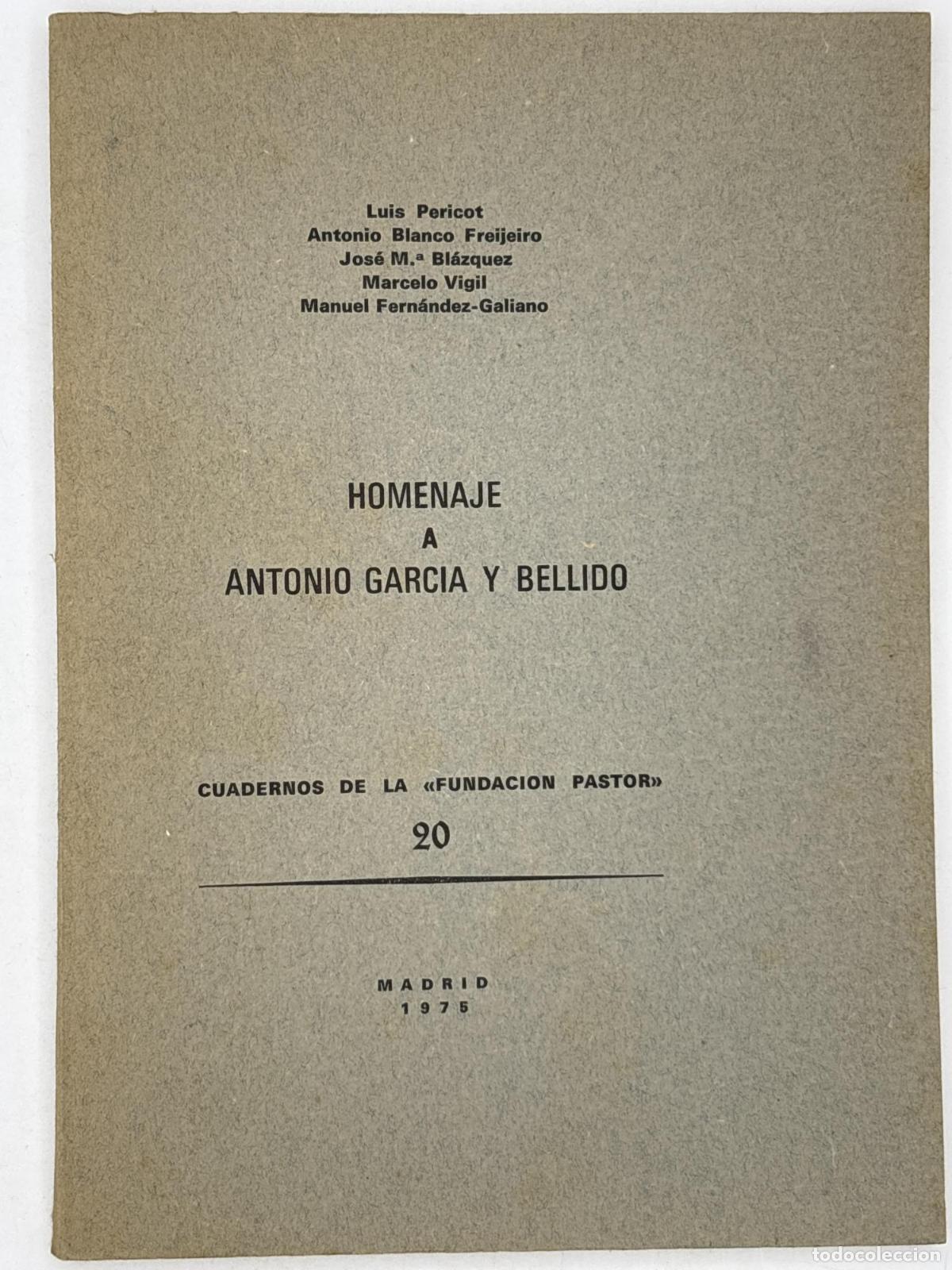 Livros em segunda m&atilde;o: Homenaje a antonio garcia y bellido. Cuadernos de la fundacion pastor. 20 - Varios Autores