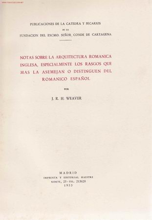 Livres d'occasion: Notas sobre la arquitectura rom&aacute;nica inglesa, especialmente los rasgos que m&aacute;s la asemejan