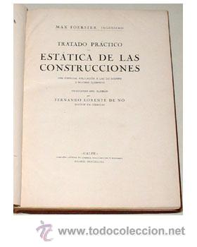 Libros de segunda mano: EST&Aacute;TICA DE LAS CONSTRUCCIONES, por Max Foerster. - Foto 1