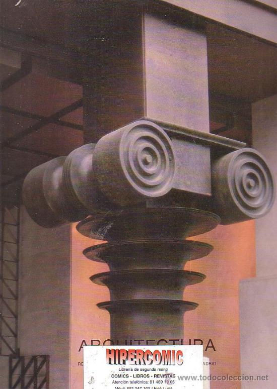 Livres d'occasion: ARQUITECTURA N&ordm; 274 REVISTA DEL COLEGIO OFICIAL DE ARQUITECTOS DE MADRID