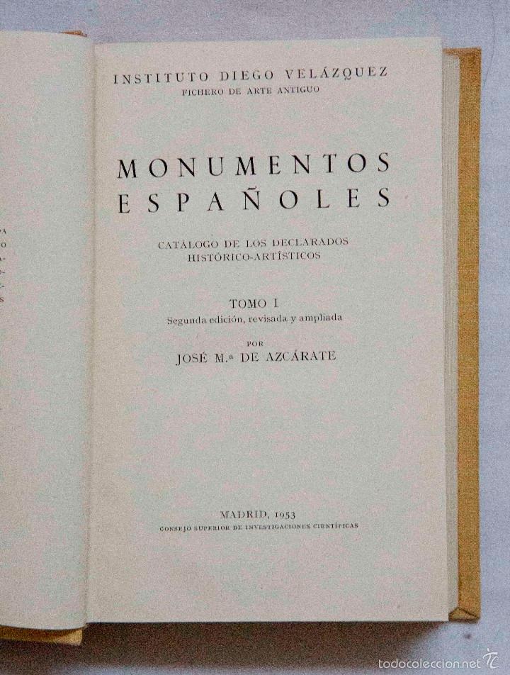 Libros de segunda mano: Colecci&oacute;n 3 tomos de MONUMENTOS ESPA&Ntilde;OLES. - Foto 2