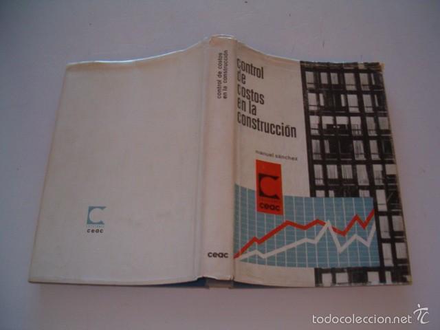 Libros de segunda mano: MANUEL S&Aacute;NCHEZ. Control de Costos en la Construcci&oacute;n. RMT76019. - Foto 1
