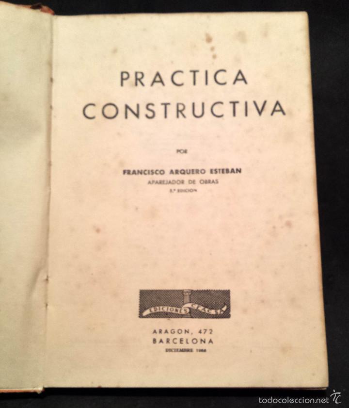 Libros de segunda mano: practica constructiva de edificios - arquero esteban - 1955 - 215 p&aacute;g - 15x21cm - 3&ordf; EDICION - X - Foto 2
