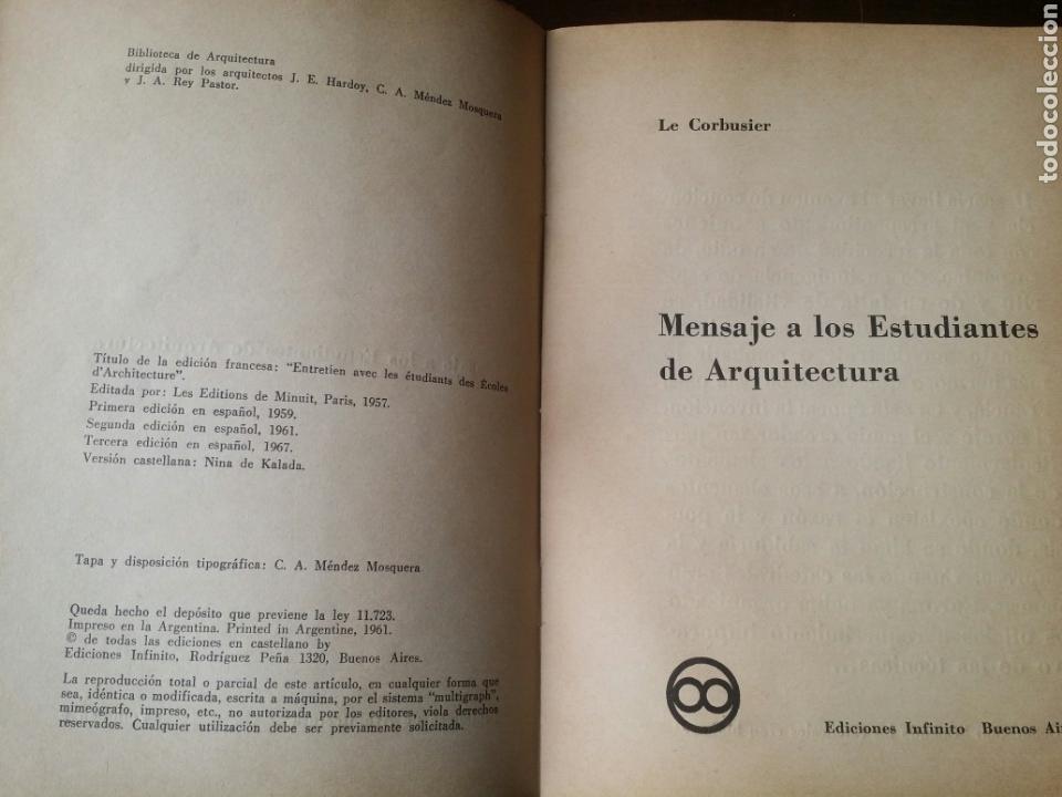 le corbusier mensaje a los estudiantes de arqui - Comprar Libros de
