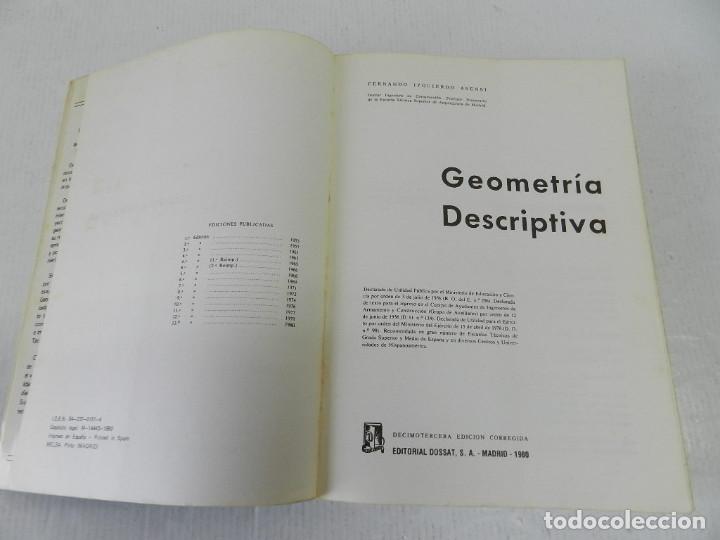 Libros de segunda mano: GEOMETR&Iacute;A DESCRIPTIVA DOSSAT 13 EDICION - Foto 3