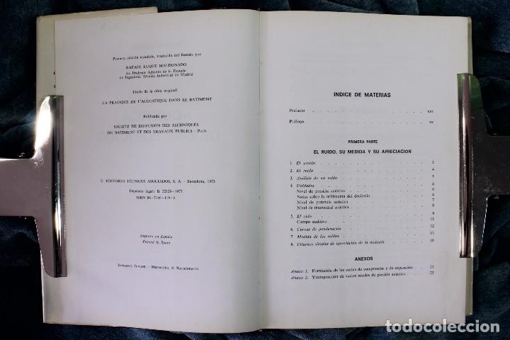 Libros de segunda mano: Libro Ac&uacute;stica de los edificios. Mathias Meisser 1&ordm; Ed. 1973 - Foto 4