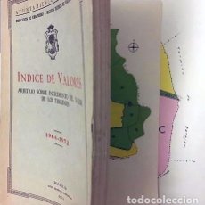Libros de segunda mano: ÍNDICE DE VALORES... VALOR DE LOS TERRENOS 1964-1972. AYUNTAMIENTO DE MADRID. URBANISMO. PLANOS. Lote 120982391